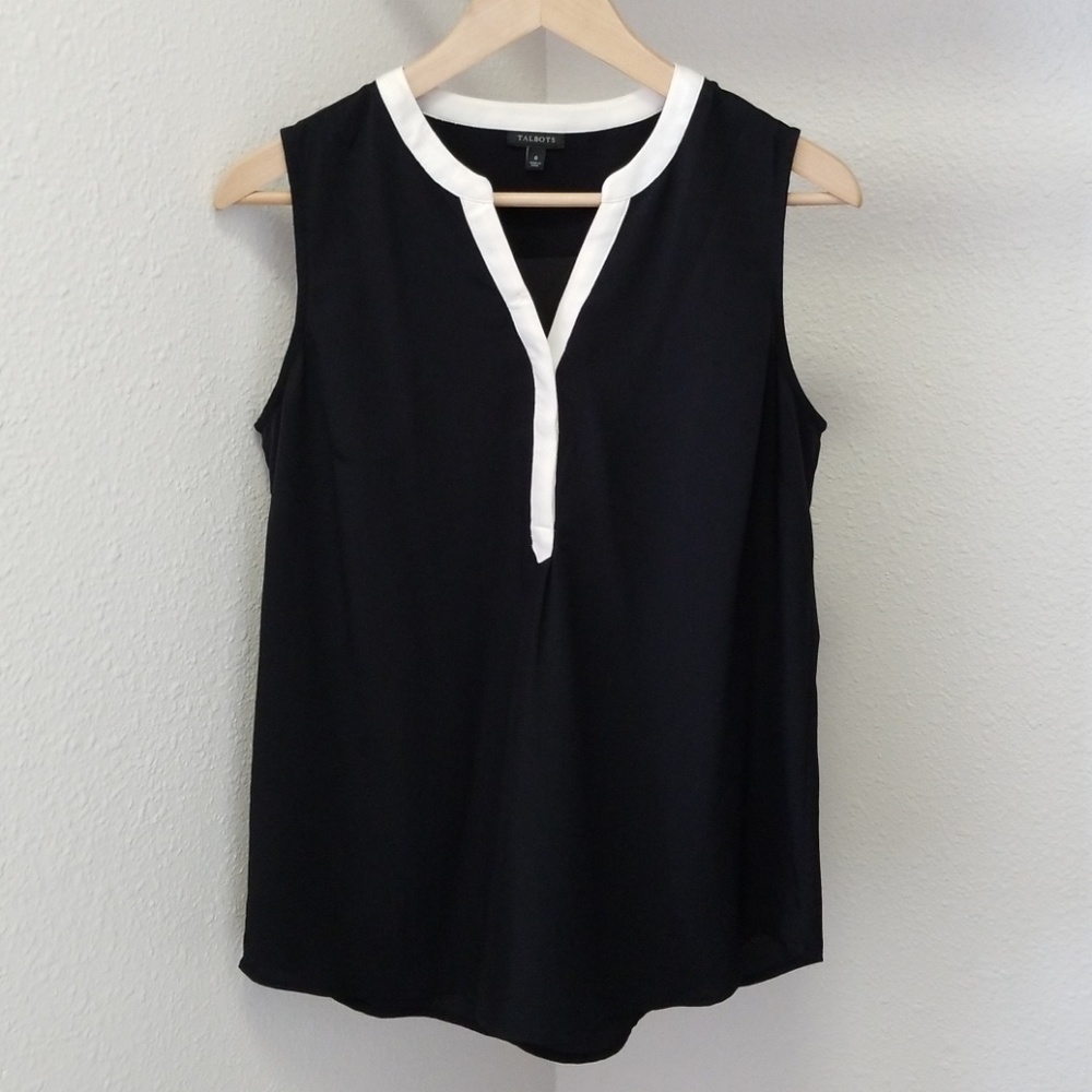 Talbots Black sleeveless blouse